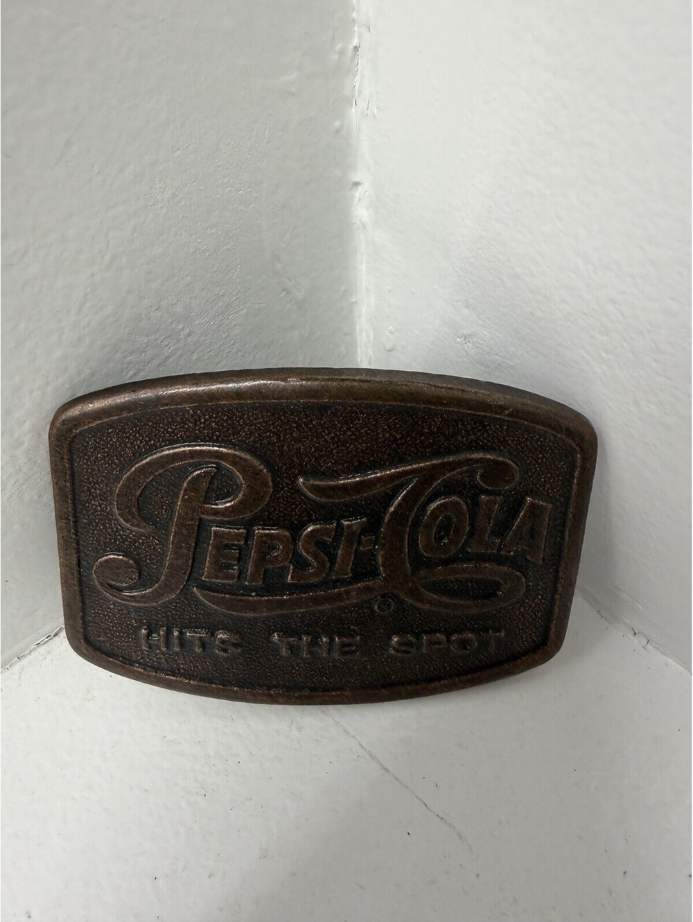 VINTAGE PEPSI-COLA HITS THE SPOT 1970”S ADVERTISEMENT BELT BUCKLE - RARE